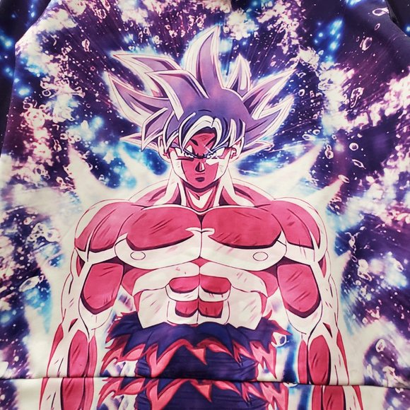 Dragon‎ Ball Super Men Sweatshirt Medium Purple Hoodie Ultra Instinct Goku READ - Picture 8 of 9